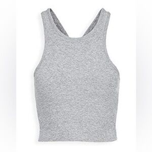 Beyond Yoga Tank Space Dye Studio Cropped Crisscross Straps Gray size small